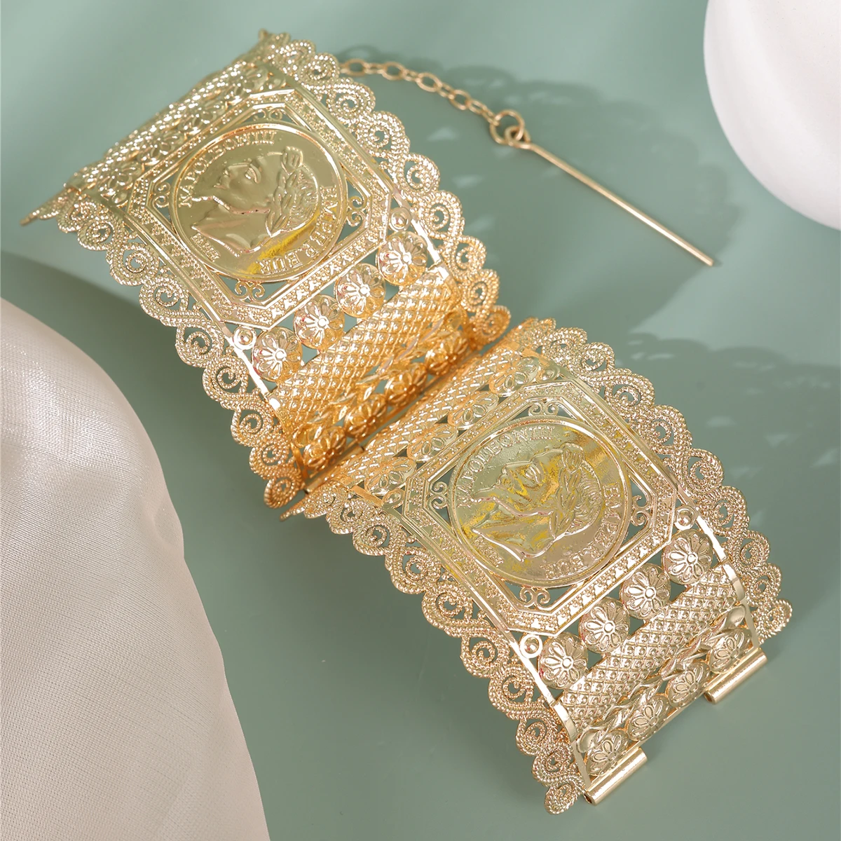 Женские браслеты в стиле Дубая широкие Арабские Ювелирные изделия открытые