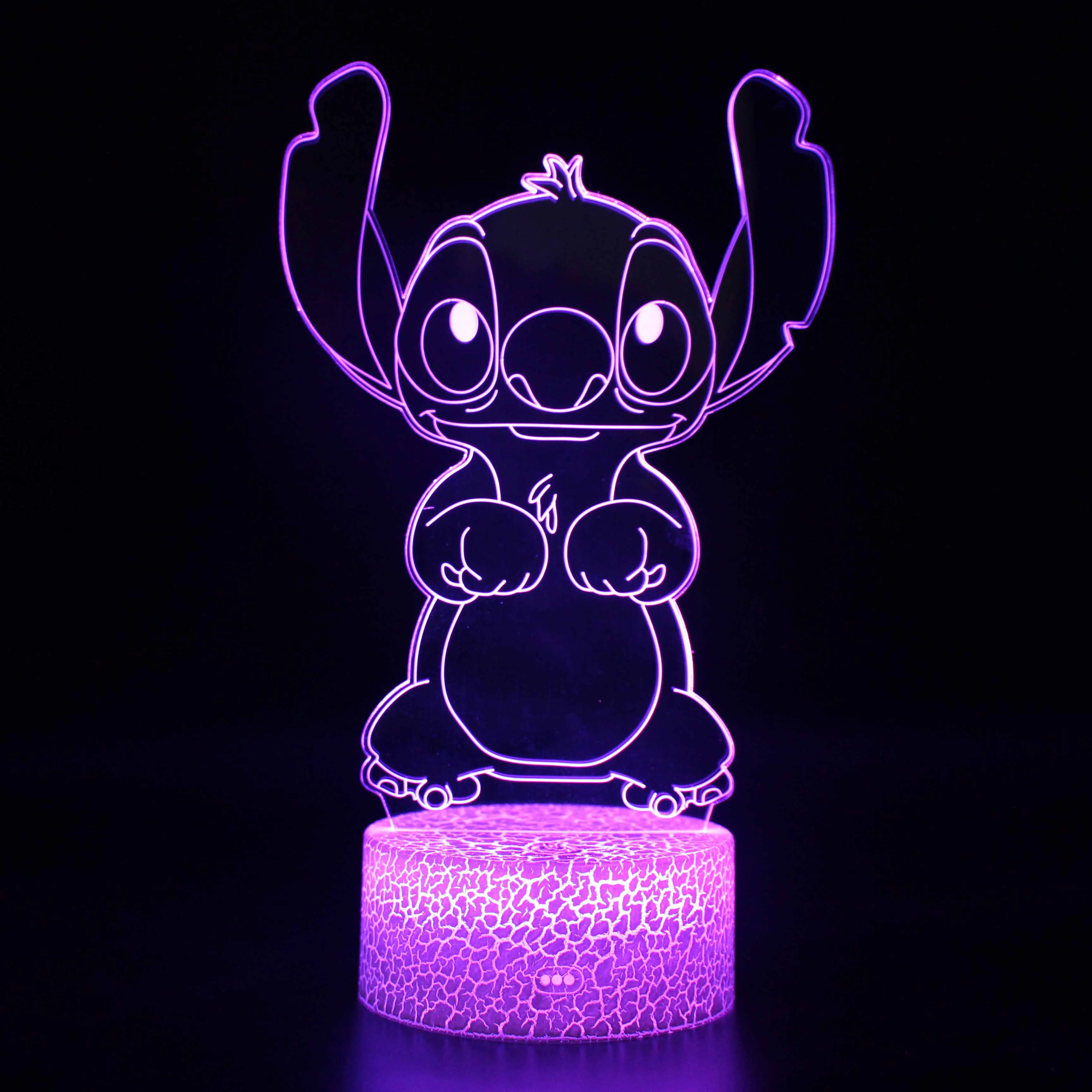 

Cartoon 3D LED Light Stitch Figurine LED Night Light Neon LED Table Lava Lamp for Bedroom Decoration Boy Kids Christmas Gift
