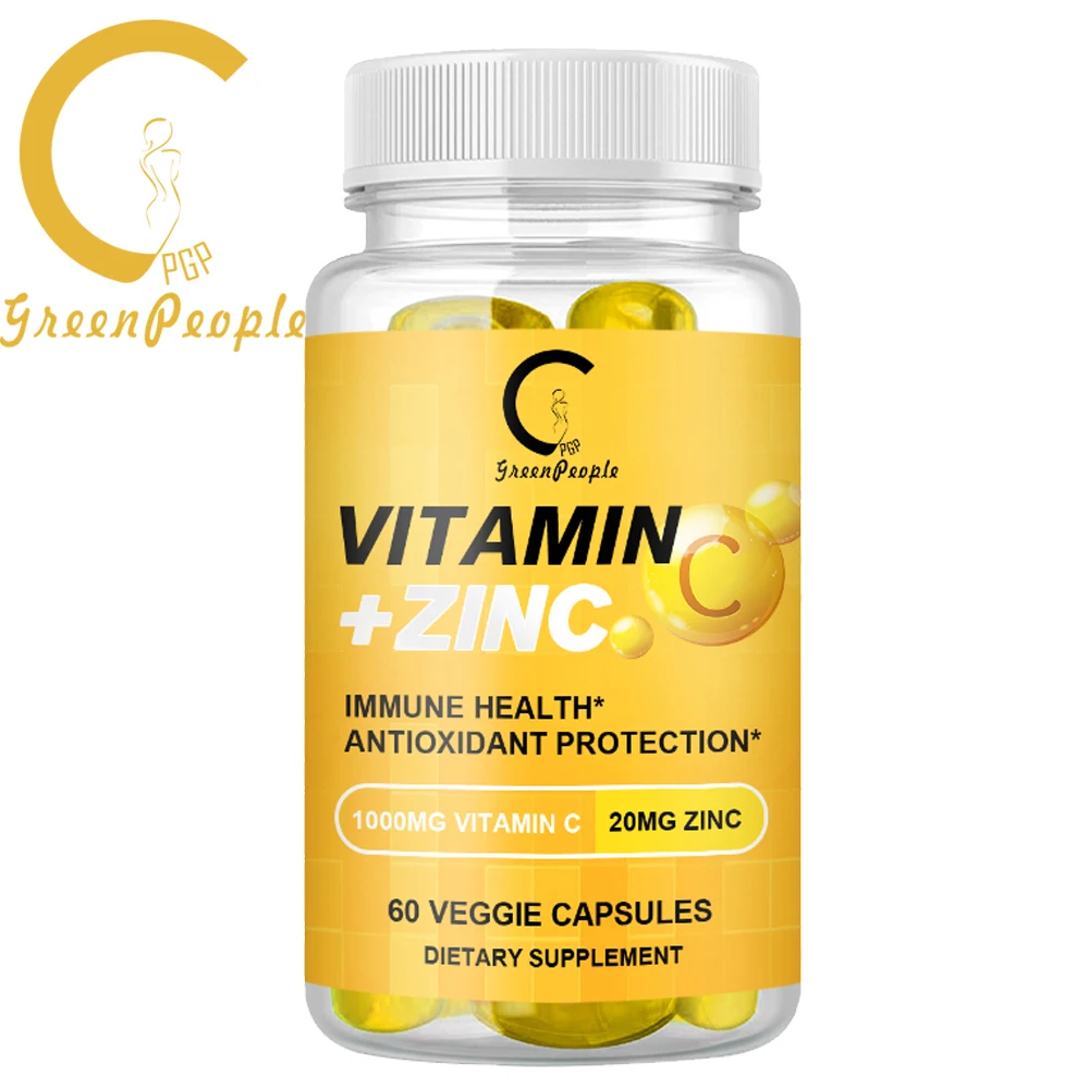 

GP Greenpeople Zinc+Vitamin C Capsules High Absorption Enhances Immunity Strong Antioxidant Healthy Skin&Joints VIT C Supplement