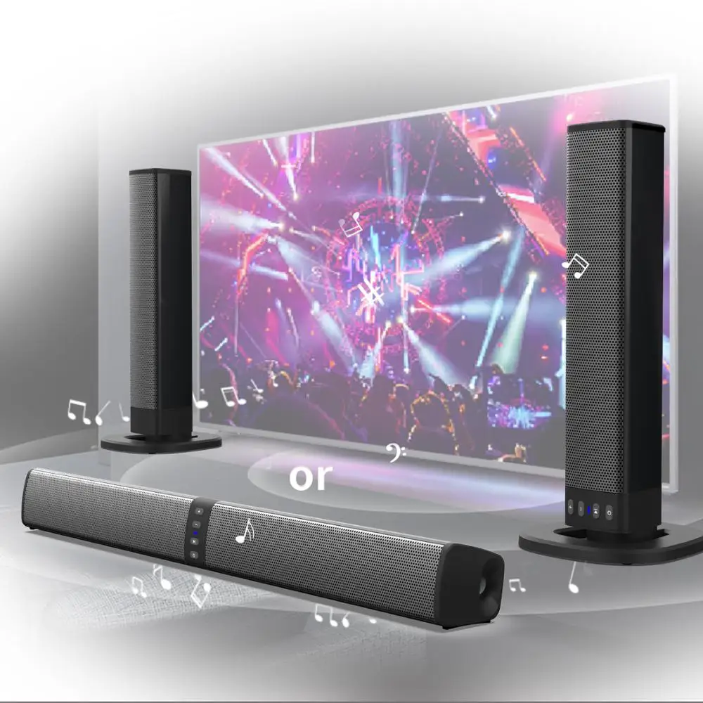 

TV Soundbar Portable Subwoofer Wireless Bluetooth Speakers Powerful Column Music Player Home Theater System AUX RCA TF FM Radio