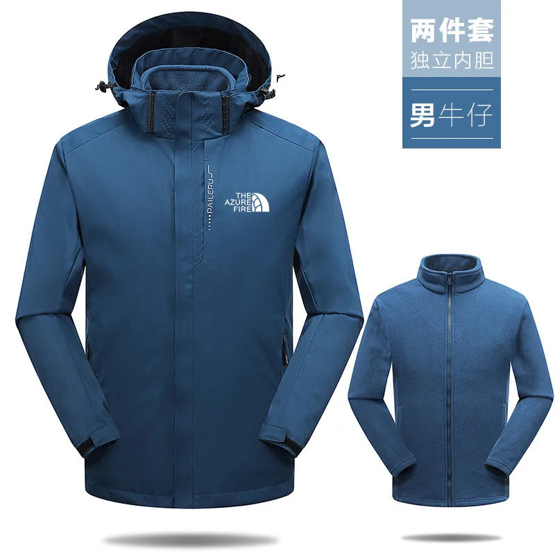 

Skiing Jackets 3 In 1 Men Women Winter Warm Ski Hooded Jacket Windproof Waterproof Wear-resisting Outdoors Hiking Climbing Coat