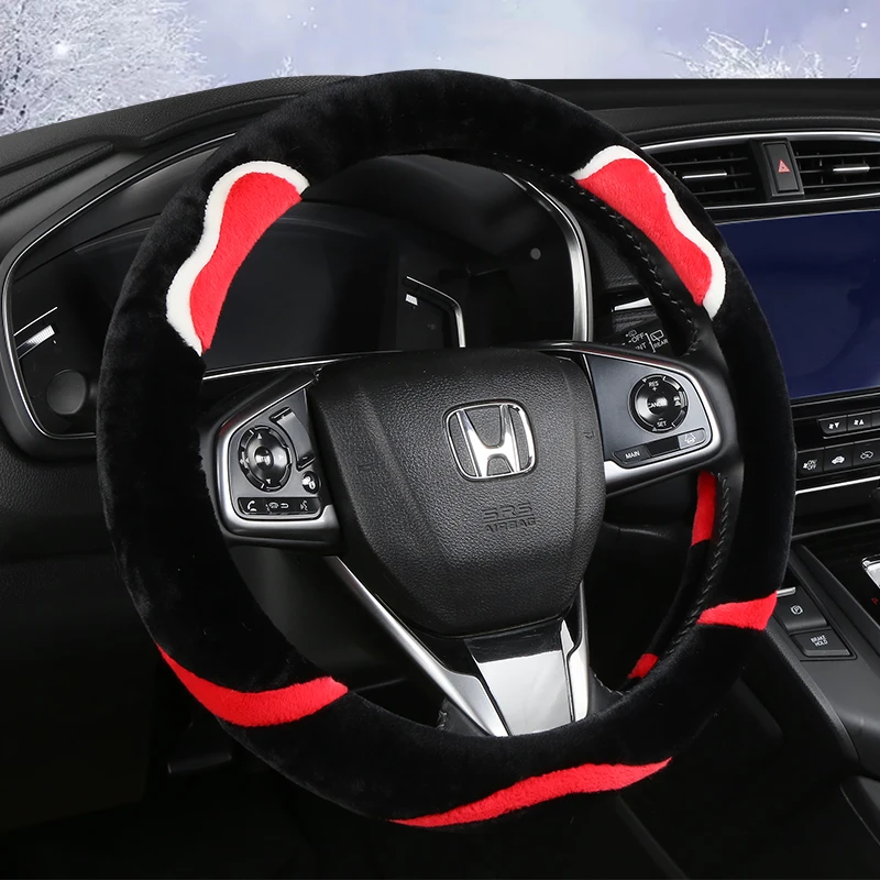 Зимняя плюшевая Автомобильная оплетка рулевого колеса для Honda Civic10 2016-2021 CR-V CRV 2017-2021, автомобильные аксессуары Зимняя плюшевая Автомобильная оплетка рулевого колеса для Honda Civic10 2016-2021 CR-V CRV 2017-2021, автомобильные аксессуары