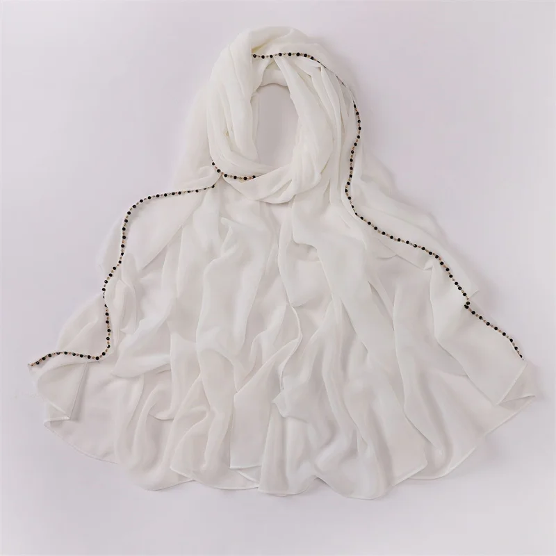 Простая золотая шаровая жемчужная цепочка пузырьковый шифон мгновенные шали