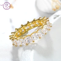 shining zircon simple style gold color rings for women luxury fine jewelry party anniversary wedding gift engagement rings