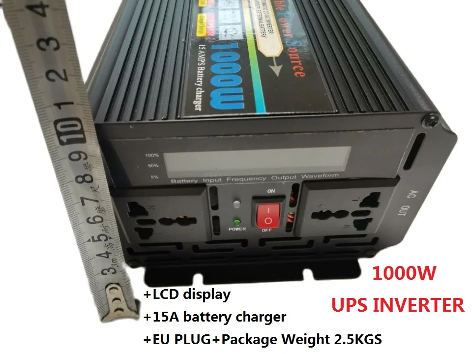 

Модифицированная волна постоянного тока в переменный ток 1000 Вт UPS инвертор мощности с быстрым зарядным устройством 15 А