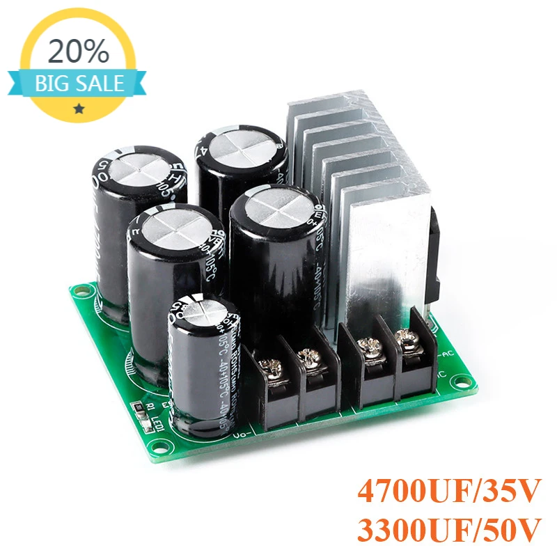 

Single Power Supply Rectifier Filter Board Amplifier Non Regulator Module 10A 3300UF/50V 4700UF/35V