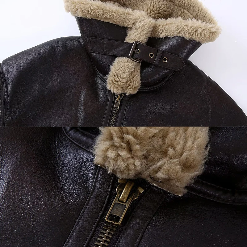 Vintage Fleece Warm Thick Faux Lamb Leather Short Jacket Fashion Solid Balck Zipper Overcoat Autumn Winter Chic Outerwear 2022