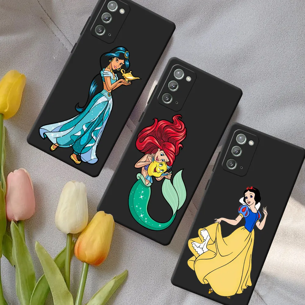 Фото Чехол Disney Mermaid Jasmine Princess для Samsung Galaxy Note 20 Ultra 5G 10 Plus 9, черный чехол из ТПУ M12 J6 Plus J7 J8 J5 №1