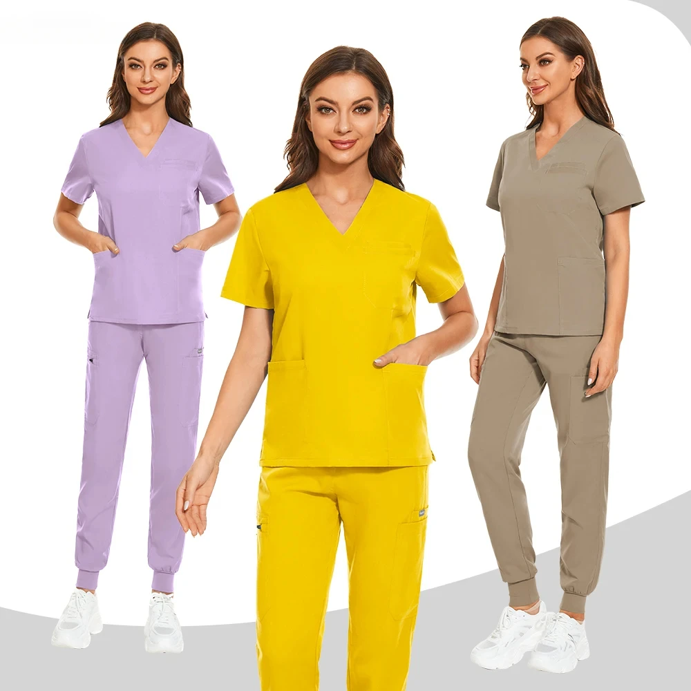 Горячая Распродажа новая униформа для медсестры унисекс топы с коротким рукавом