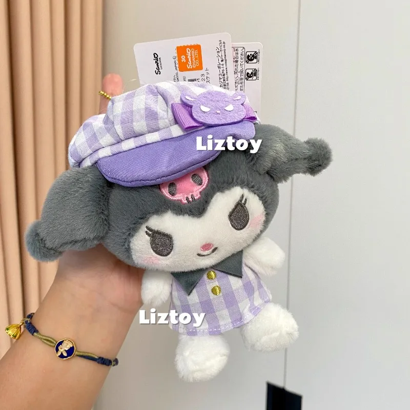Брелок Sanrio в клетку с рисунком утки язычка шляпа Kuromi Kitty брелок из мультфильма