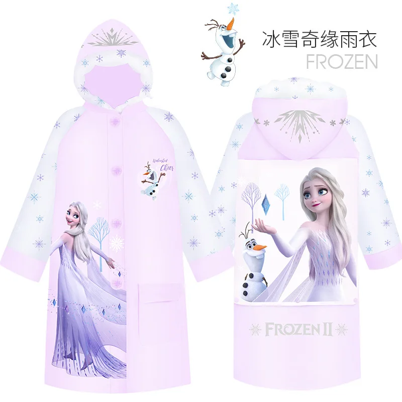 

Disney Frozen Children Raincoat Girls Boys with Schoolbag Kindergarten Baby Waterproof Cartoon Child Student Poncho women