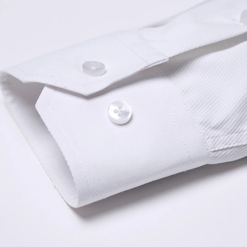 High Quality Mens Dress Shirt Formal Long Sleeve Business Wedding Slim Fit Cotton Office Male Blouse