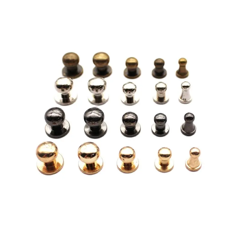 

Sam Browne Screws Studs Round Head Button Various Colours For Leathercraft