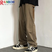 rainbowtouches 2022 new mens cargo pants fashion leisure sports wide leg style pants men loose straight casual trousers men