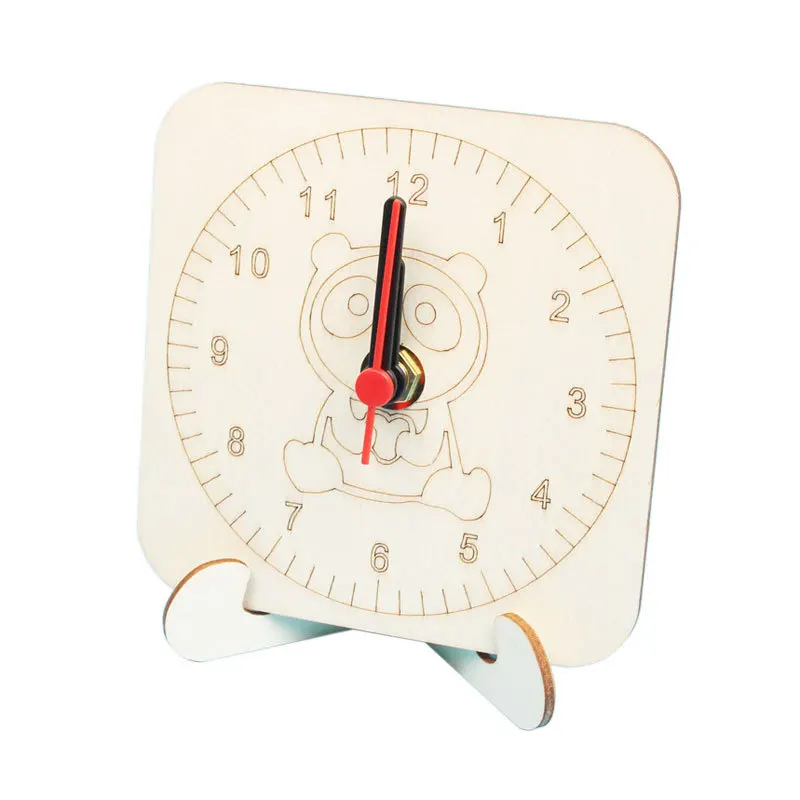 Детские самодельные часы научный эксперимент деревянная модель материал ручной