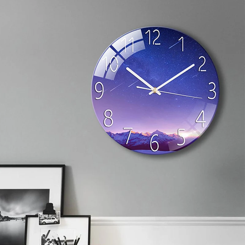 

Glass Wall Clock Modern Design Wall Watch Nordic Luxury Colorful Art Reloj Pared Decorativo Clocks Home Living Room Decoration
