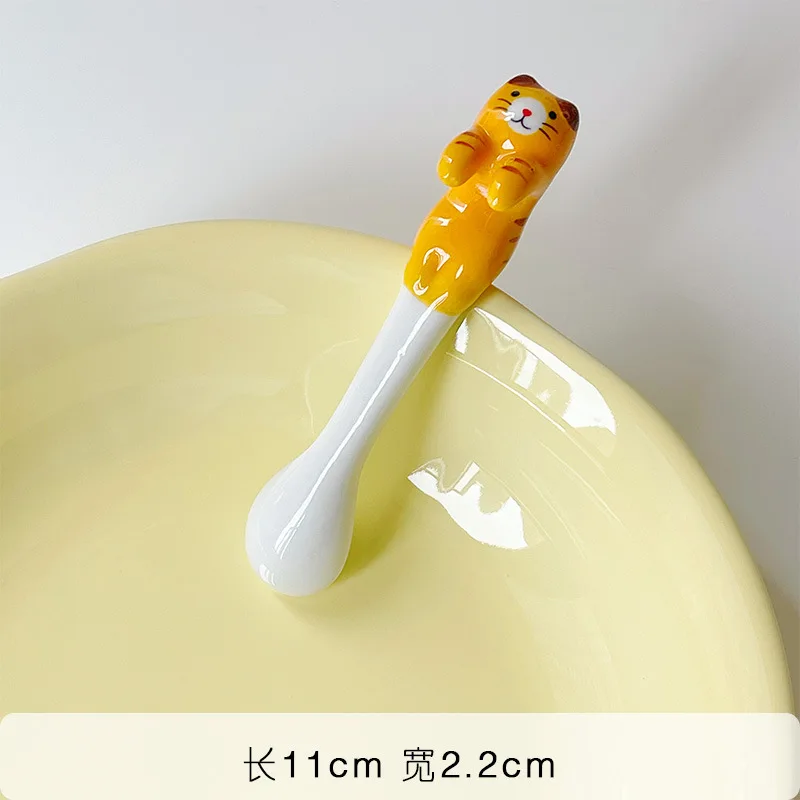 Милая ложка для смешивания кофейных кошек с ручной росписью креативная