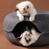 natural felt pet cat cave beds nest house basket funny round for cats small dogs pets supplies
