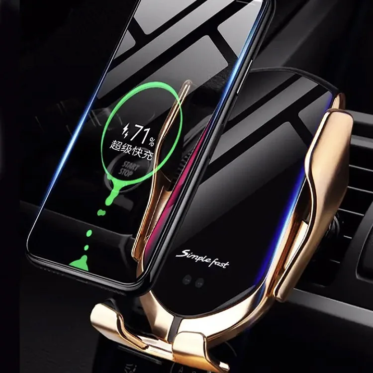 r1 automatic clamping 10w car wireless charger for iphone xs huawei lg infrared induction qi wireless charger car phone holder free global shipping