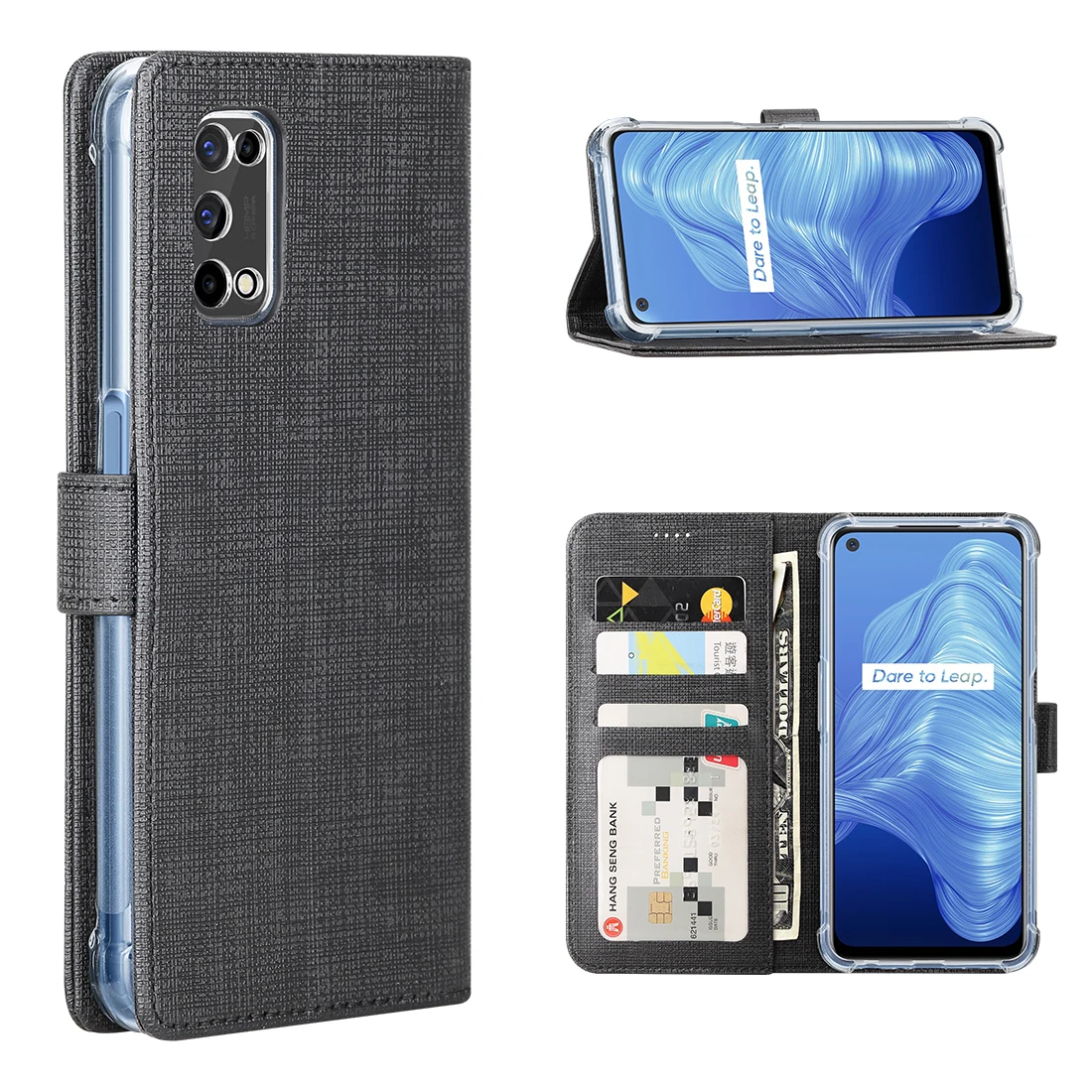 

Чехол-кошелек с откидной крышкой для Realme 7 Женская роскошная кожаная ткань + мягкий чехол-книжка из ТПУ защитный чехол для Realme 7 Pro Аксессуары ...