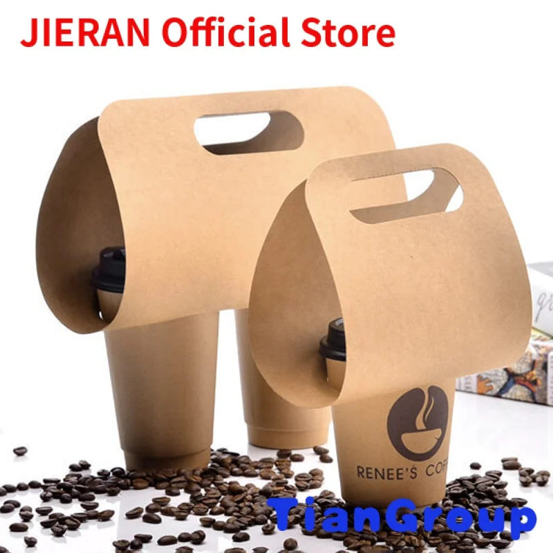 

Creative Cup Holder Single and Double Cup Portable Takeaway Coffee Milk Tea with Cups Packing Holder