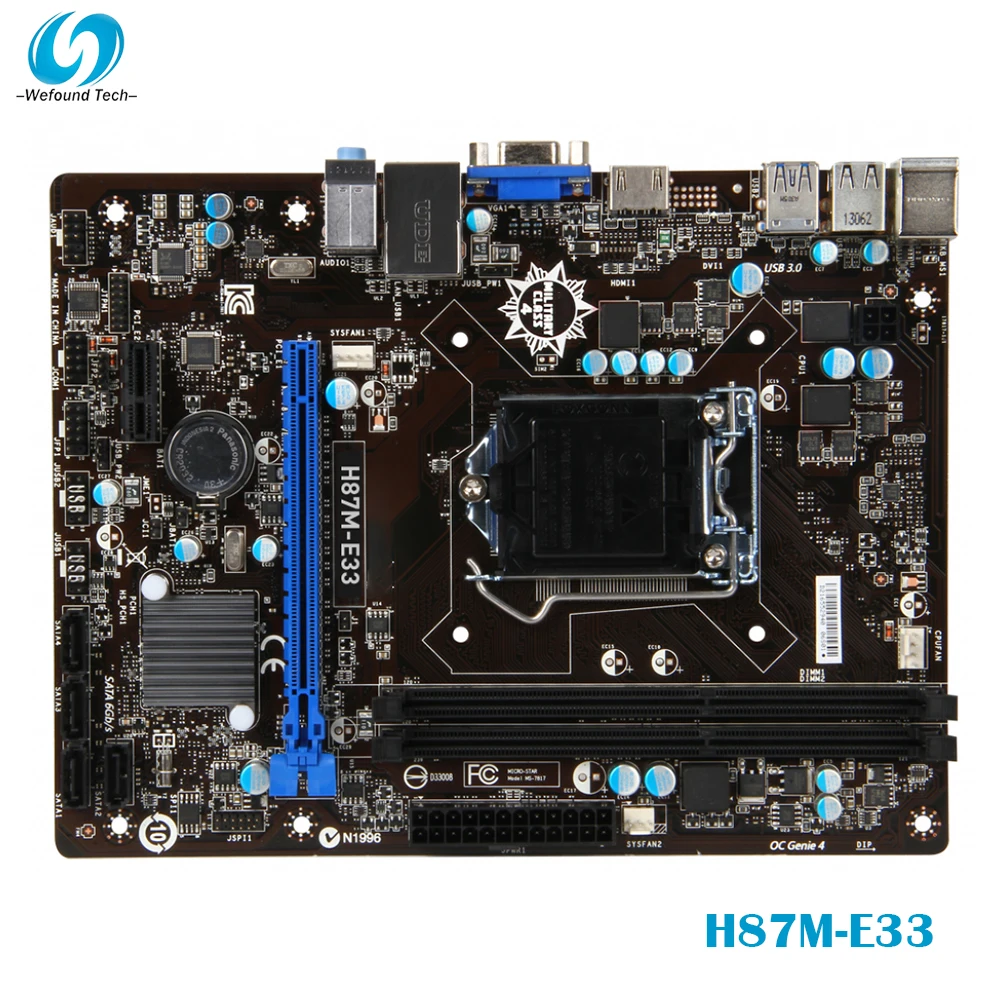 

H87M-E33 For Msi Desktop Motherboard LGA1150 DDR3 16GB SATA3 PCI-E 3.0 USB2.0/3.0 MicroATX Tested Fast Ship