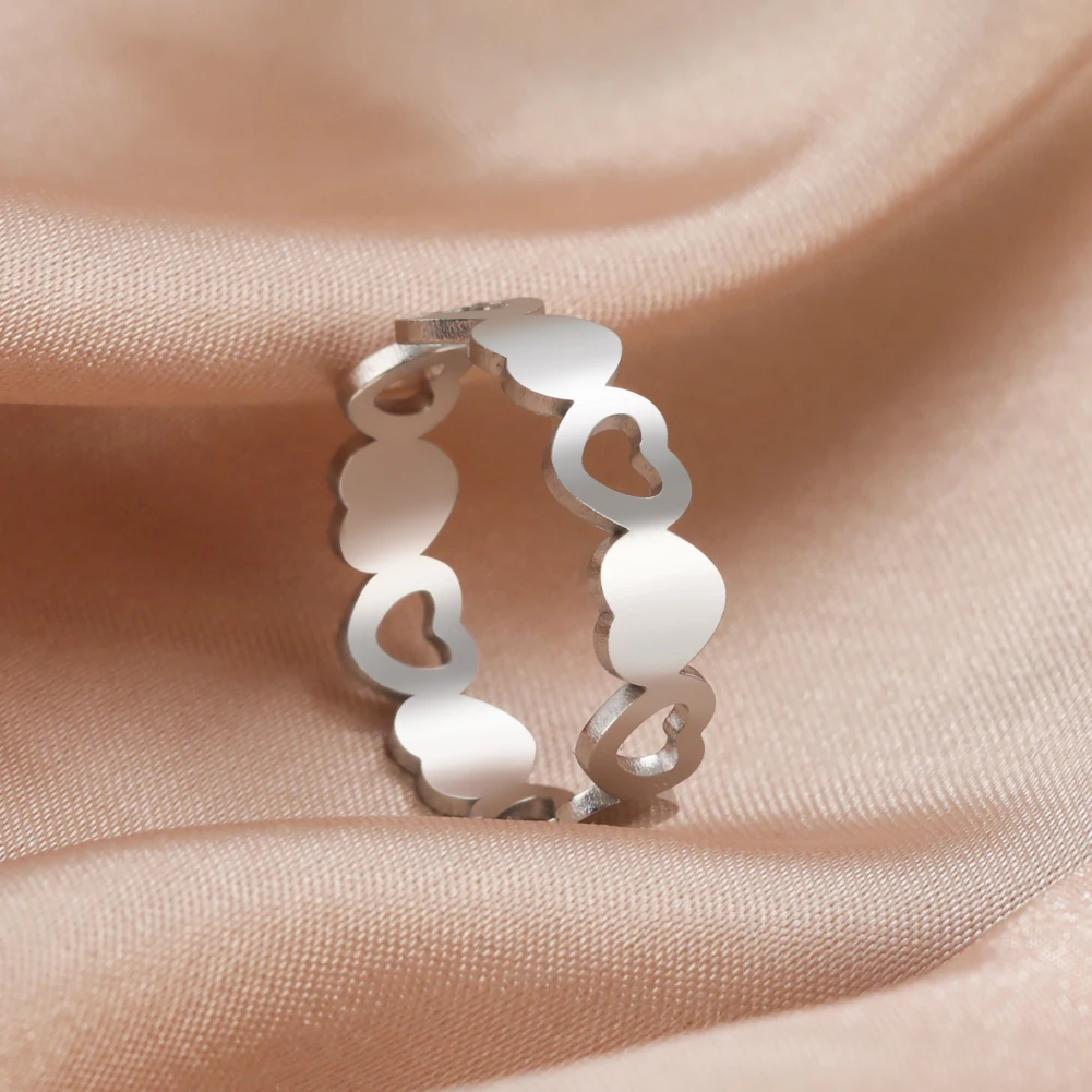 Teamer эстетическое Сердце Открытое кольцо для женщин золотой цвет богемы из