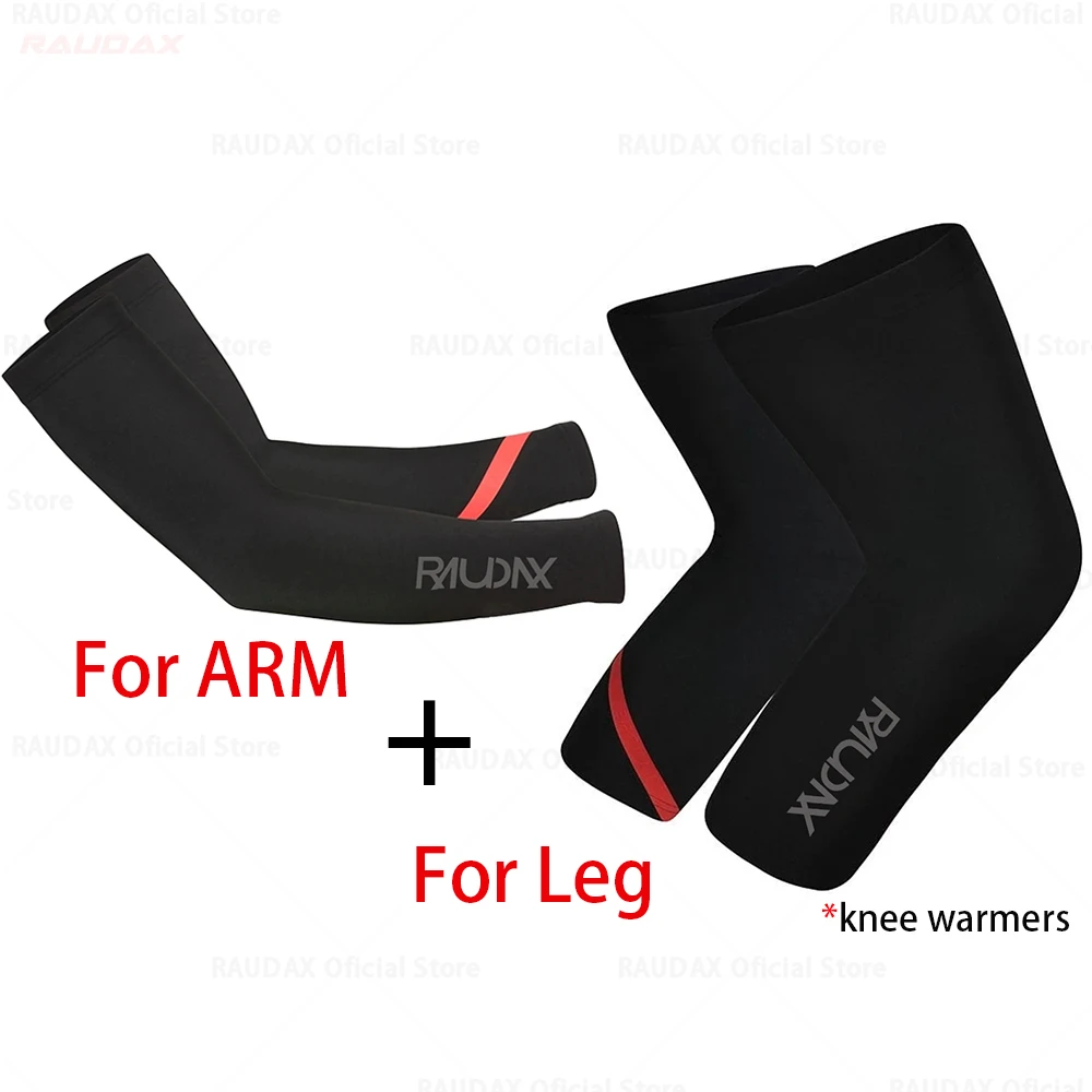 

Raudax 2023 Team Knee Warmer Leg Warmer Black Anti-UV Cycling Arm Warmer Breathable Bicycle Running Racing MTB Bike Sleeves