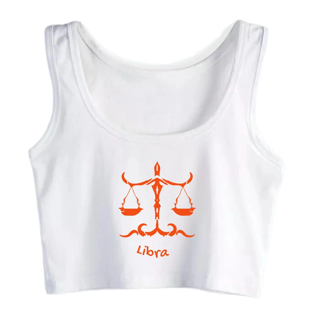 Кроп-топ весы 12 созвездий без рукавов |