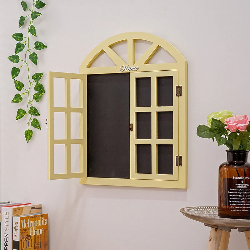 

Wall Mounted Blackboard Fake Window Background Hanging Pendant Message Boards Chalkboard Home Farmhouse Room Decor Plaques Signs