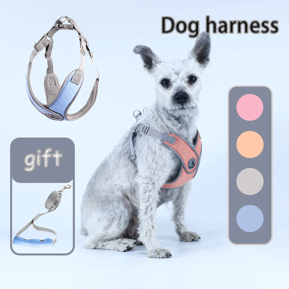 

Шлейка-поводок для собак, Регулируемый жилет для прогулок на открытом воздухе, для щенков и кошек, светоотражающий, для мелких и средних питомцев