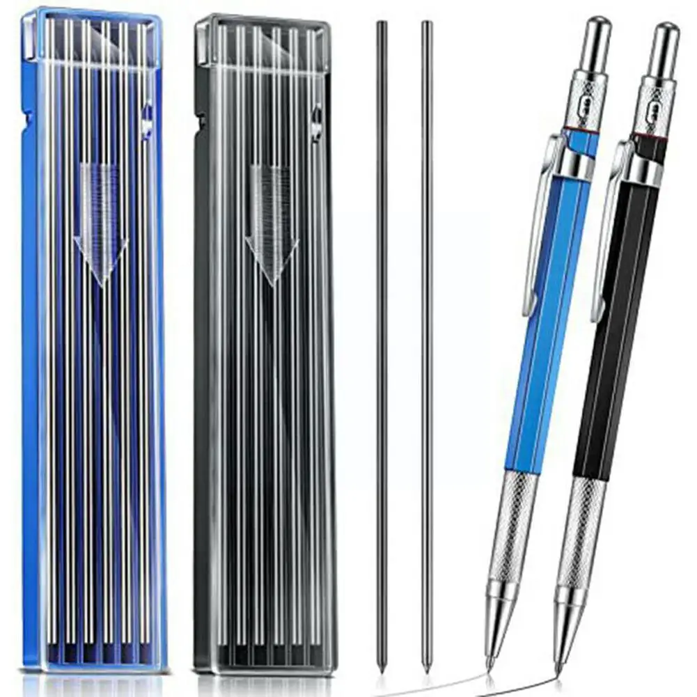 

Carpenter Pencil Set With 2 X Mechanical Marking Pencils 24 X Silver Pencil Refills Marking Tool Kit For Woodworking P2x9