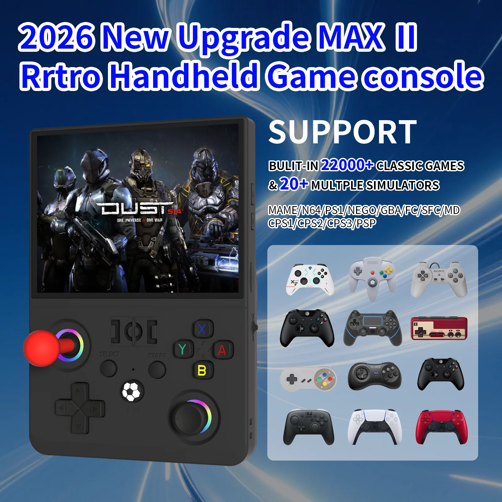 Фото Игровая консоль R36MAX2 64 ГБ/128 ГБ, 18000+ игр, система Linux, 4,5-дюймовый карманный видеоплеер, загрузка игр не требуется №5