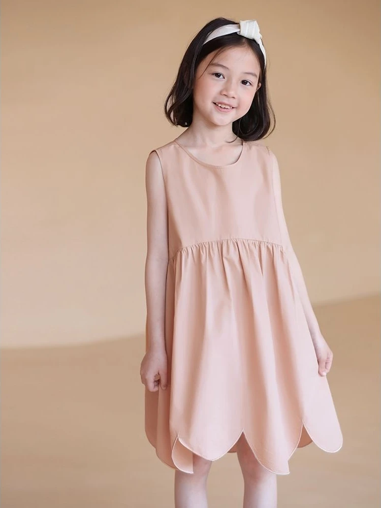 

HoneyCherry Summer new girl irregular lace cotton sleeveless dress baby girl dress