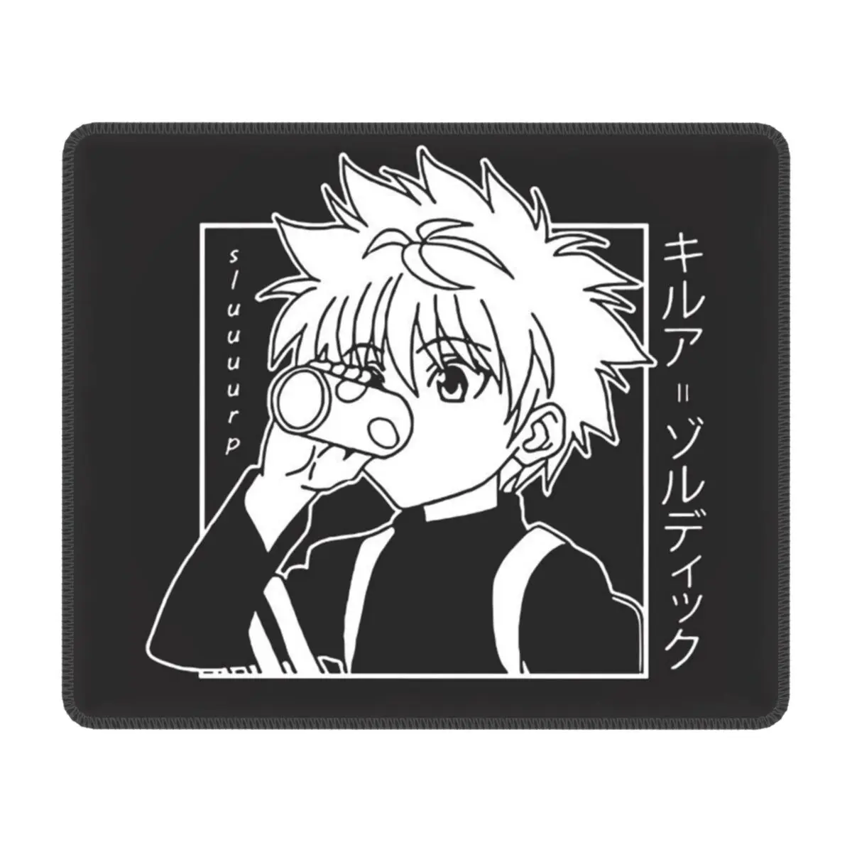 

Hunter X Hunter Computer Mouse Pads Mousepad with Stitched Edges Rubber Killua Zoldyck Anime Manga Hxh Mouse Mat for Gaming