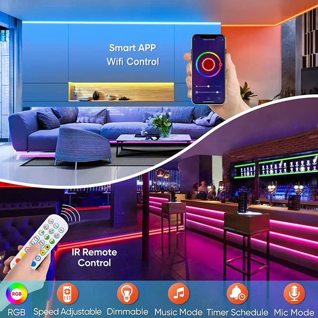 RGB LED Neon Light 6x12mm Flexible Strip Waterproof Silicone Lights Wifi Smart Remote Control Dimmable Decoration 5