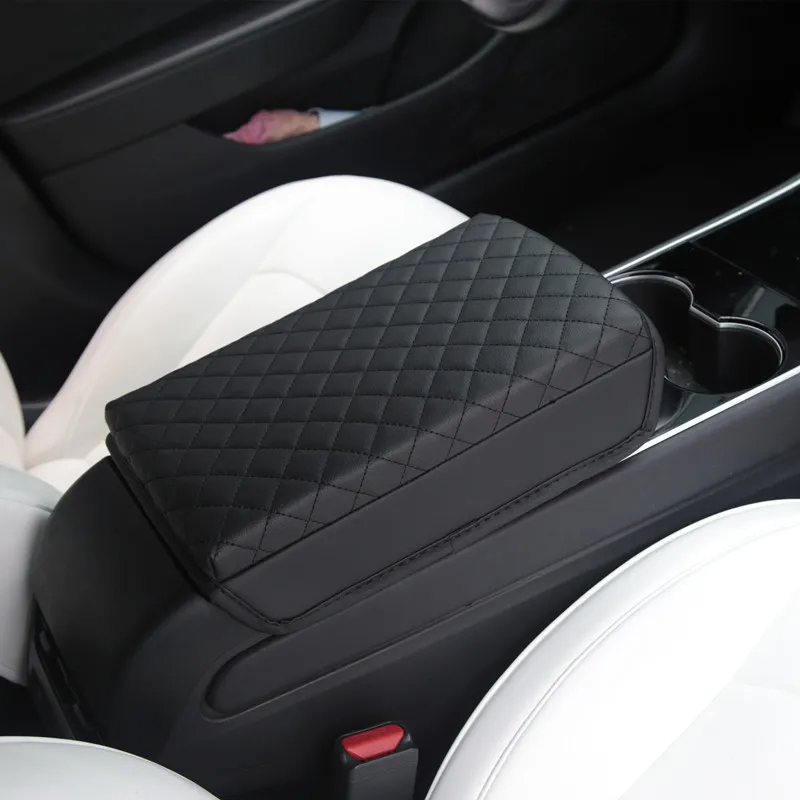 

New For 2017-2021 Tesla Model 3 Y Box Cover Memory Foam Armrest Pad Interior Modification Accessories