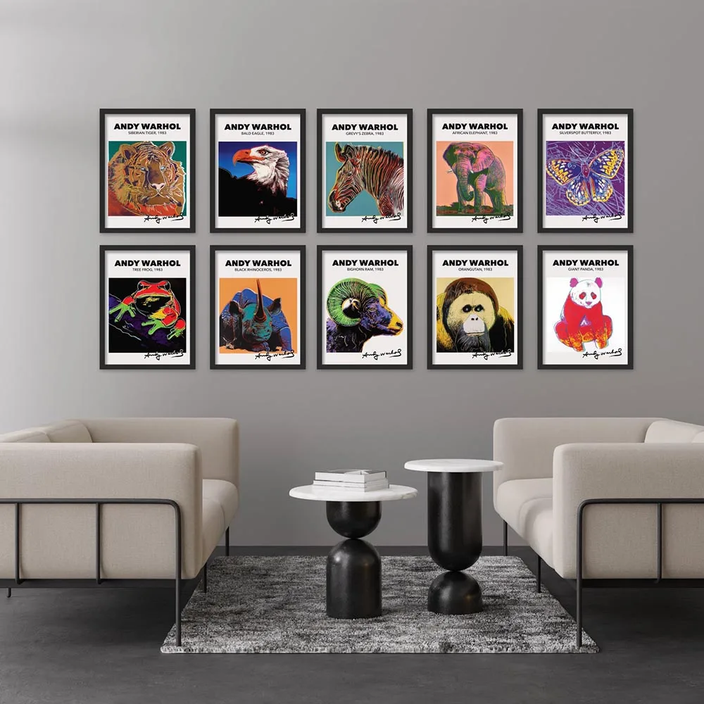 Настенная картина с животными Энди Уорхол живопись на холсте постер пандой и