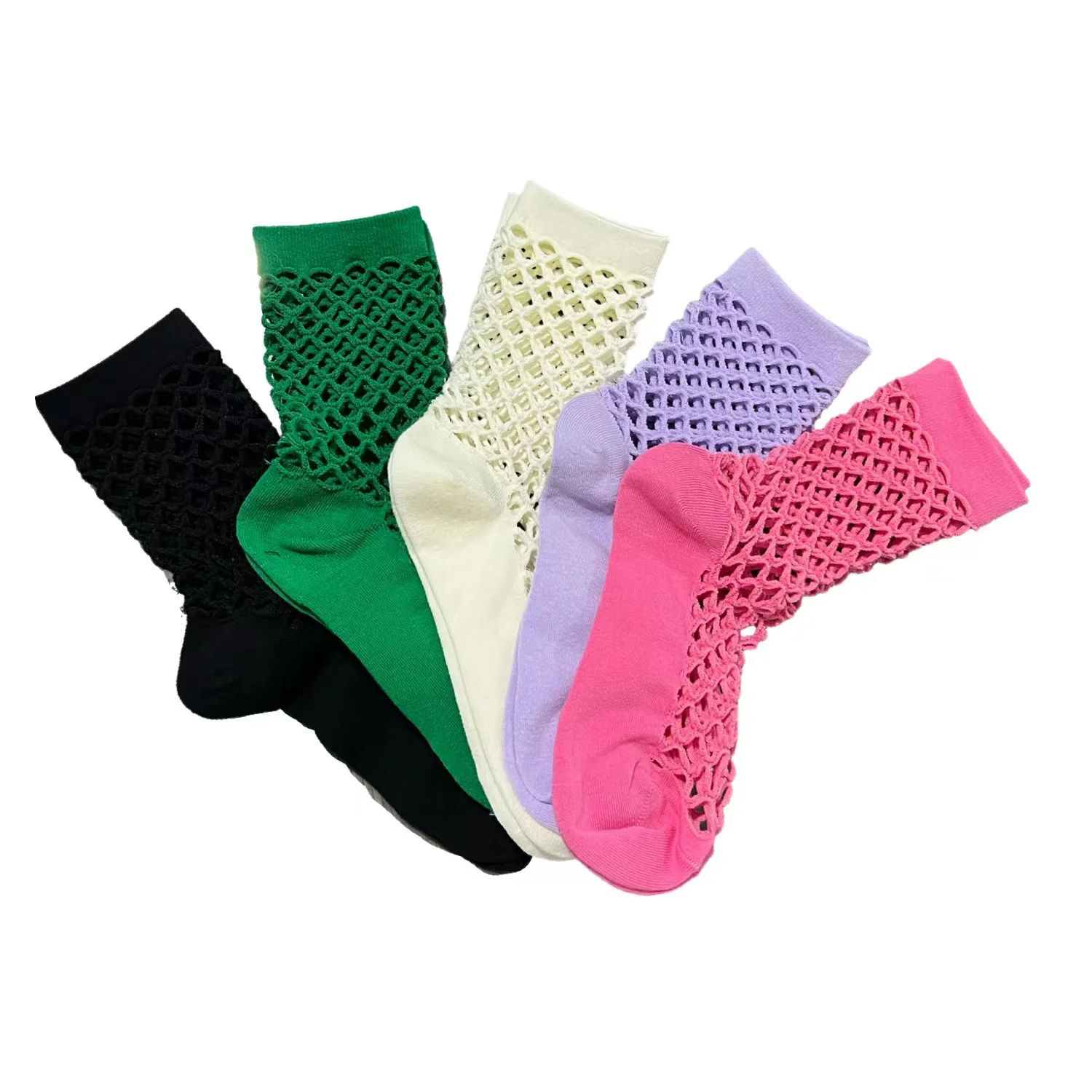 Candy Color Transfer Female Socks In The Hollow Out Mesh Stockings Breathable Heap Heap Socks  Sport Socks