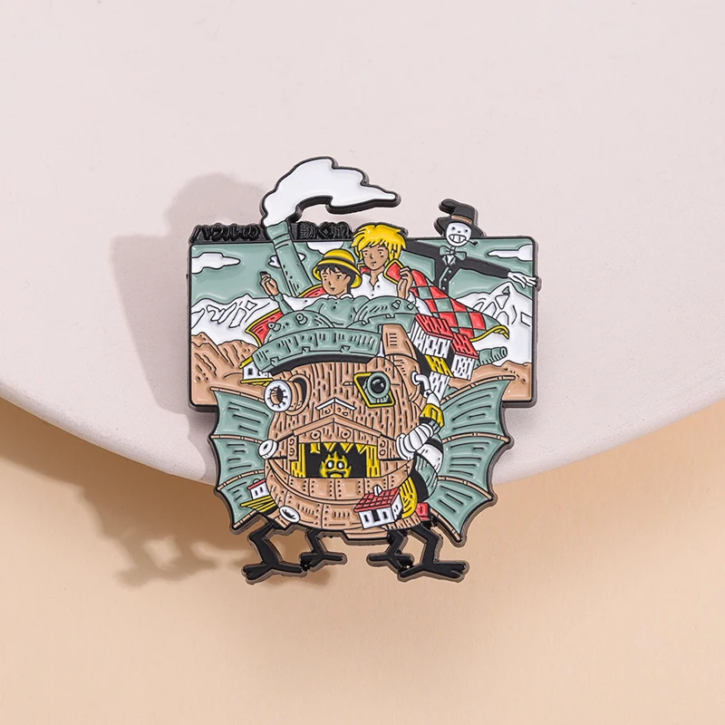 

Magician Enamel Pin Castle Ocean-Going Brooch Anime Metal Badge Cartoon Creative Clothing Decoration Collar Pin Jewelry Gifts