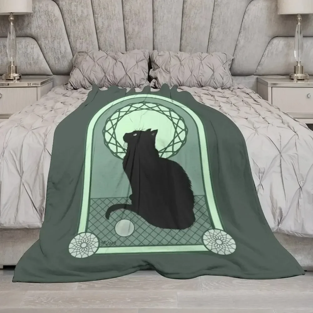 Черный кот новинка плед одеяло Мягкий клетчатый дизайнерский декоративный диван