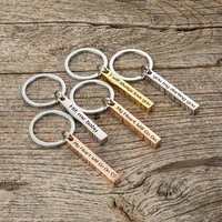 new keychain custom all sides engraved name vertical strip keychains for men personalized gift trendy accessories llavero hombre