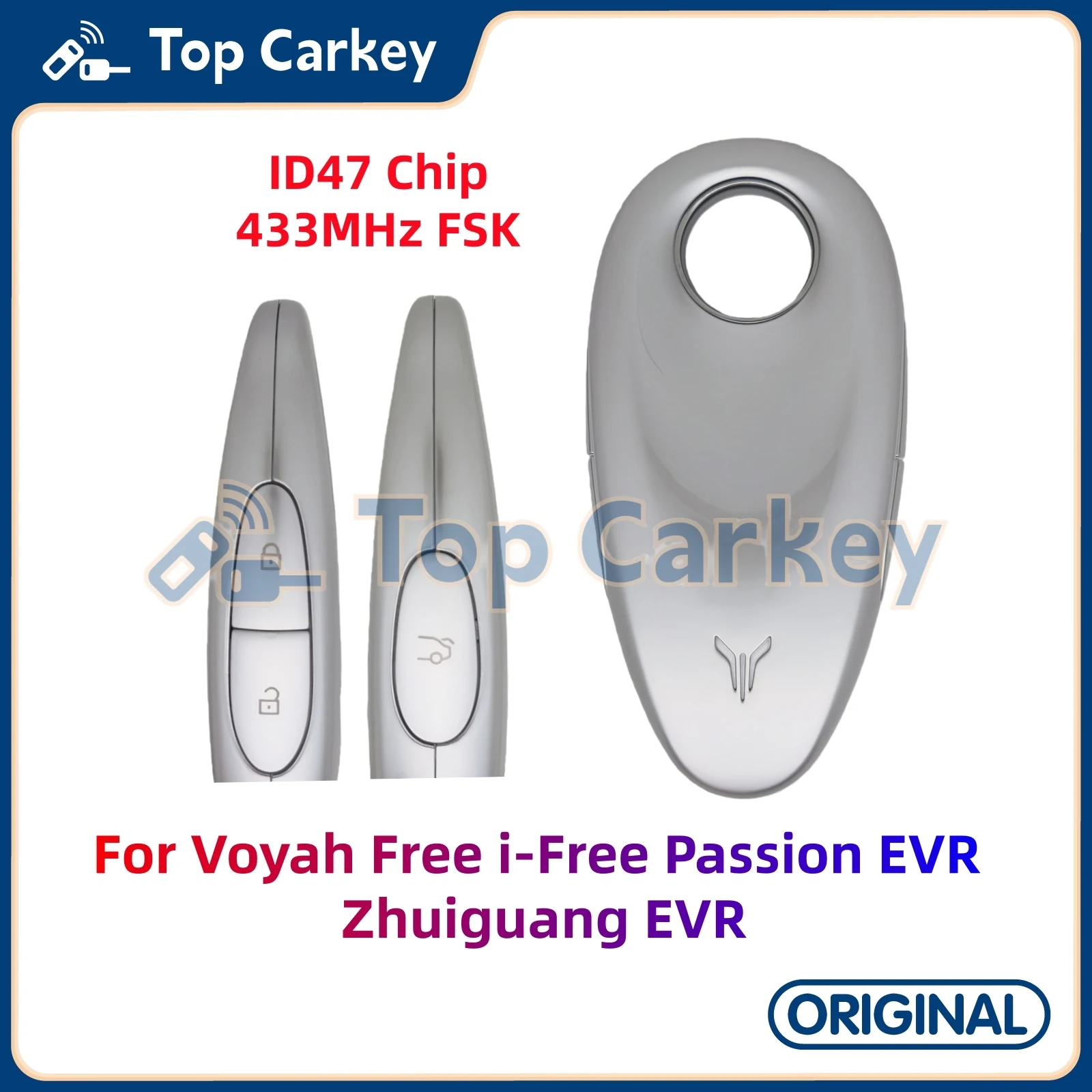 

Оригинальный смарт-ключ TopCarkey ID4A ID47, чип 433 МГц для Voyah Free i-Free Passion Voyah Dreamer Zhuiguang EVR