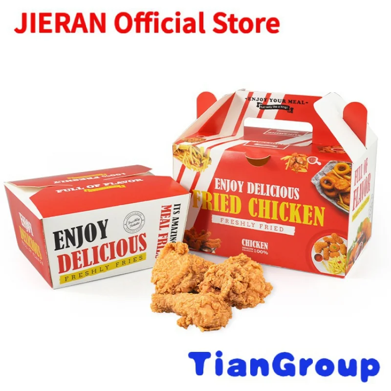 

Printed Customized Disposable Takeout Popcorn Nesting Nuggets Wings Container Fast Food French Fried Chicken Boxes Packaging