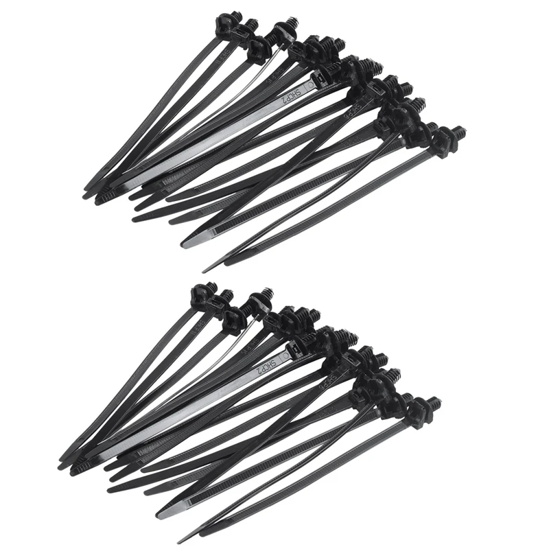 

Nylon Push Mount Car Dome Cable Zip Tie, 162Mm Length, 40 Pcs, Black