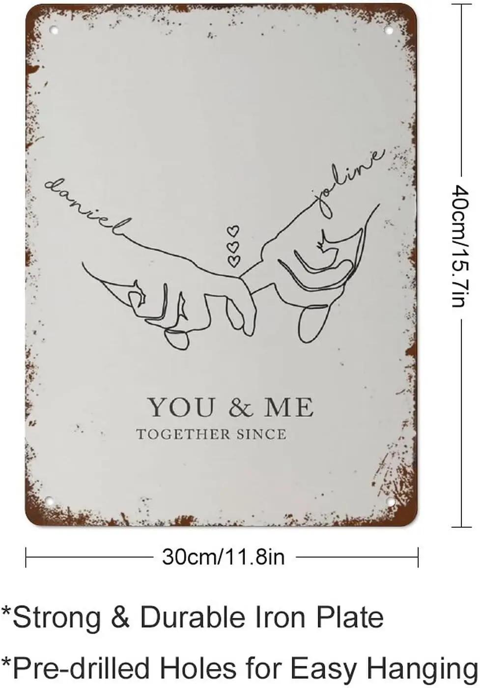 Персонализированный подарок на годовщину пары с принтом день Святого Валентина