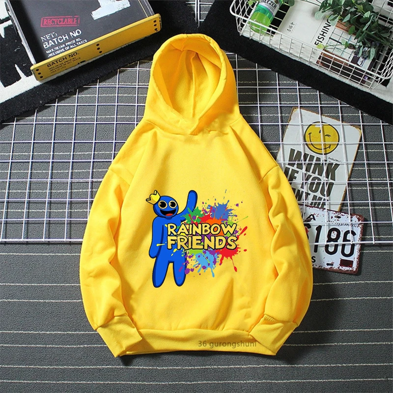 

New Boys' Hoodies Anime Rainbow friends Cartoon Print Children's Spring Autumn Winter Long Sleeve Sweatshirt cute girls hoodies