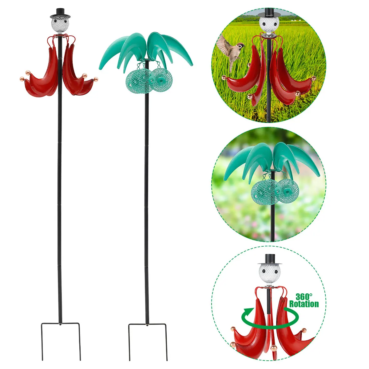 

Bird Feeder Creative Rotating Bird Feeding Station Large Capacity Decorative Bird Seed Feeder Home Garden Decoration