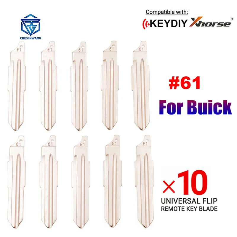 

10Pcs/Lot 61# Blank Uncut Car Key Blade For Xhorse Flip Remote Key Blade For Buick Excelle Replacement NO.61