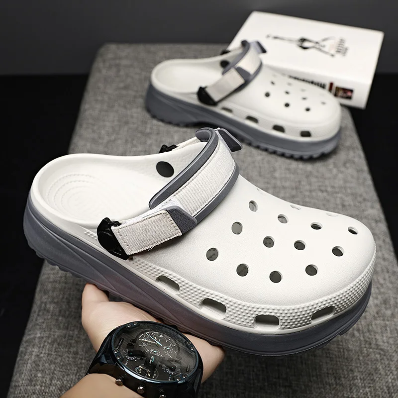 2023 New Summer Slippers Men's Sandals Casual Flip Flops EVA Air Cushion Sandals Beach Outdoor Garden Male Slippers